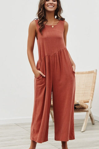 Sleeveless Casual Loose Jumpsuit