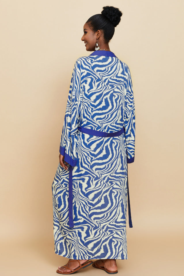 Print Belted Kimono Dress