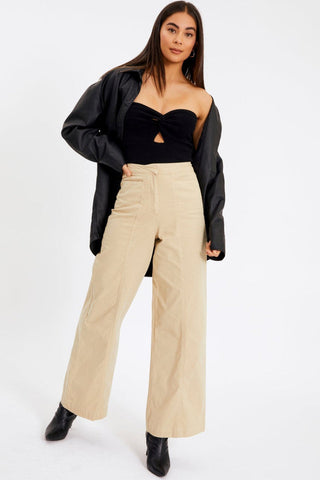 Merlaine Strapless Knotted Knit Crop Top