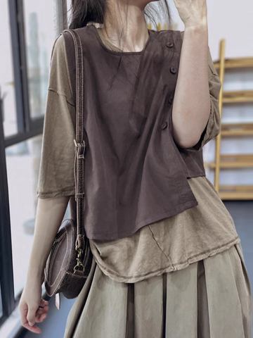 Love is Here  Elegant Round Neck loose Top