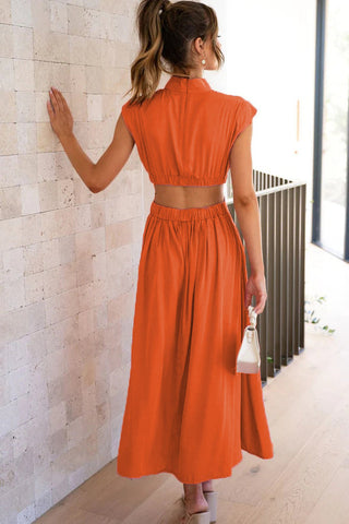 Cutout Waist Midi Dress