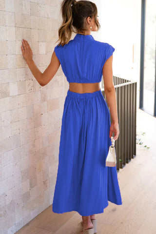 Cutout Waist Midi Dress