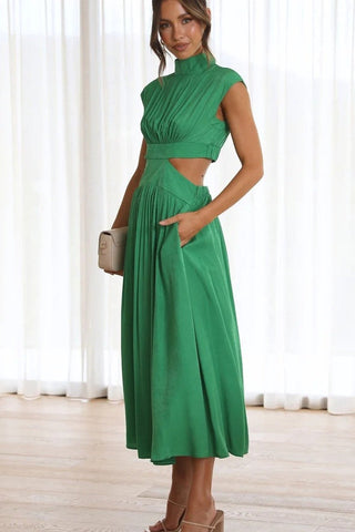 Cutout Waist Midi Dress