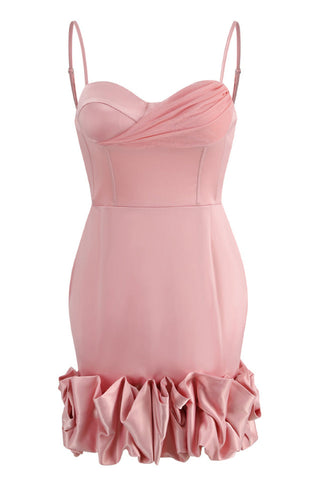 Draped Ruffle Mini Bustier Dress