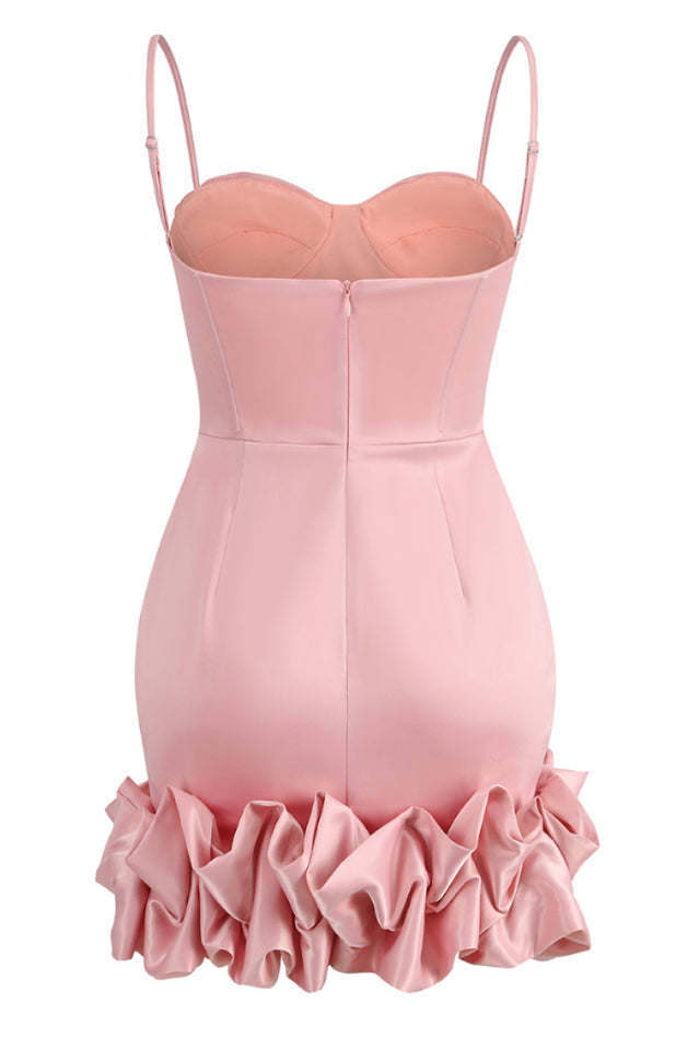 Draped Ruffle Mini Bustier Dress