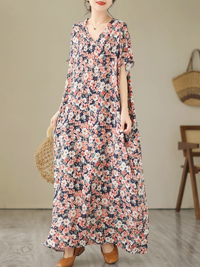 Found You Better Cotton V-neck Kaftan Dress