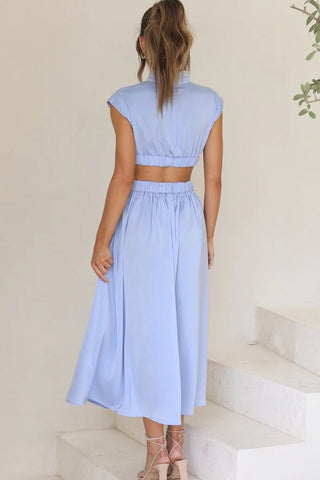 Cutout Waist Midi Dress