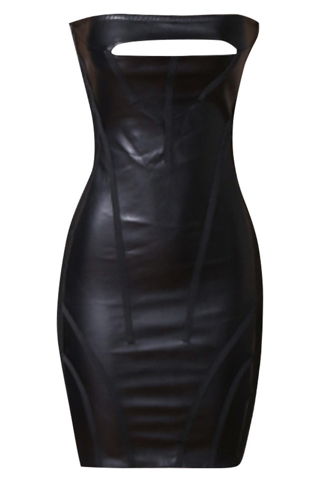 Lamiaya Leather Strapless Mini Dress