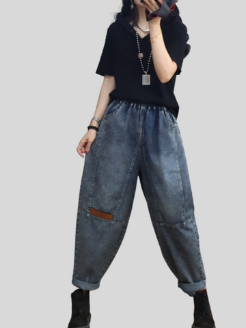 Loose Casual Denim Slim Harem Bottom Pants