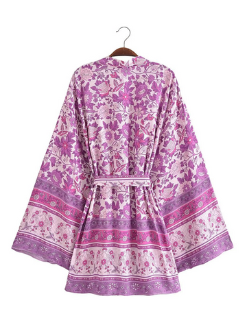 Just My Type Cotton Floral Short Kimono Jacket