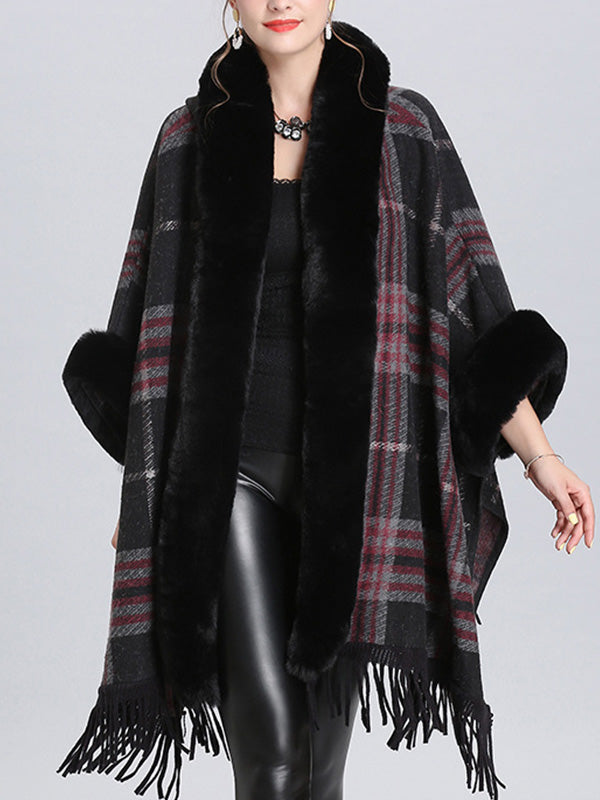 Extravagant Tassel Border Flully Neck Cape Cardigan