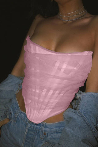 Mesh Boned Corset Top