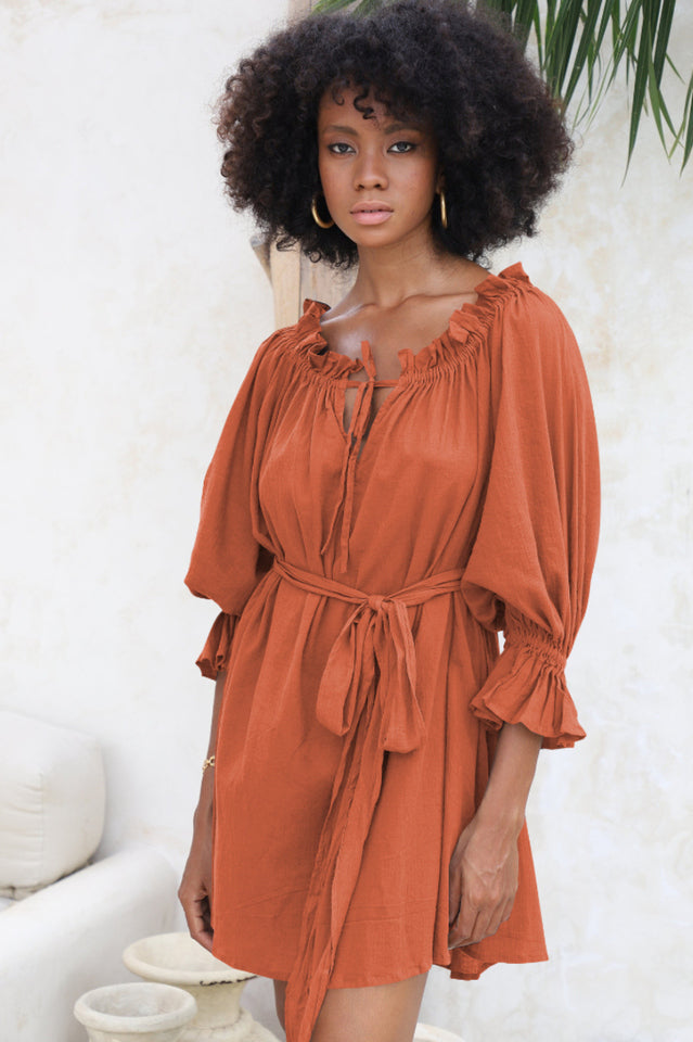 Vacay Off Shoulder Boho Mini Dress