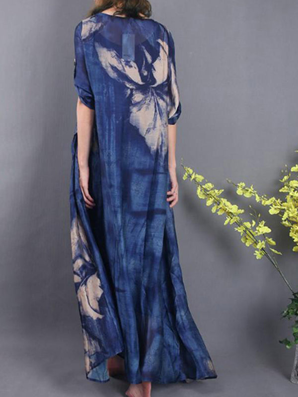 Midnight Vibes Silk Maxi Dress