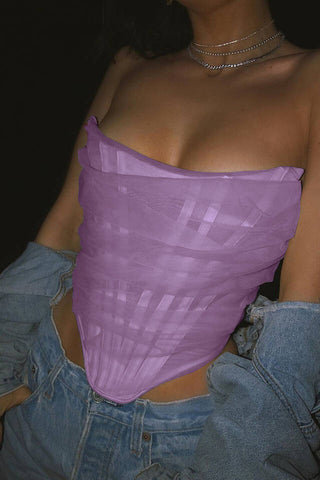 Mesh Boned Corset Top