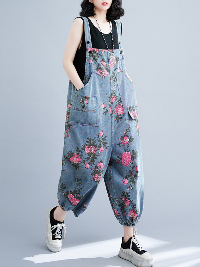 Hey Denim High Waist Loose Baggy Dungarees