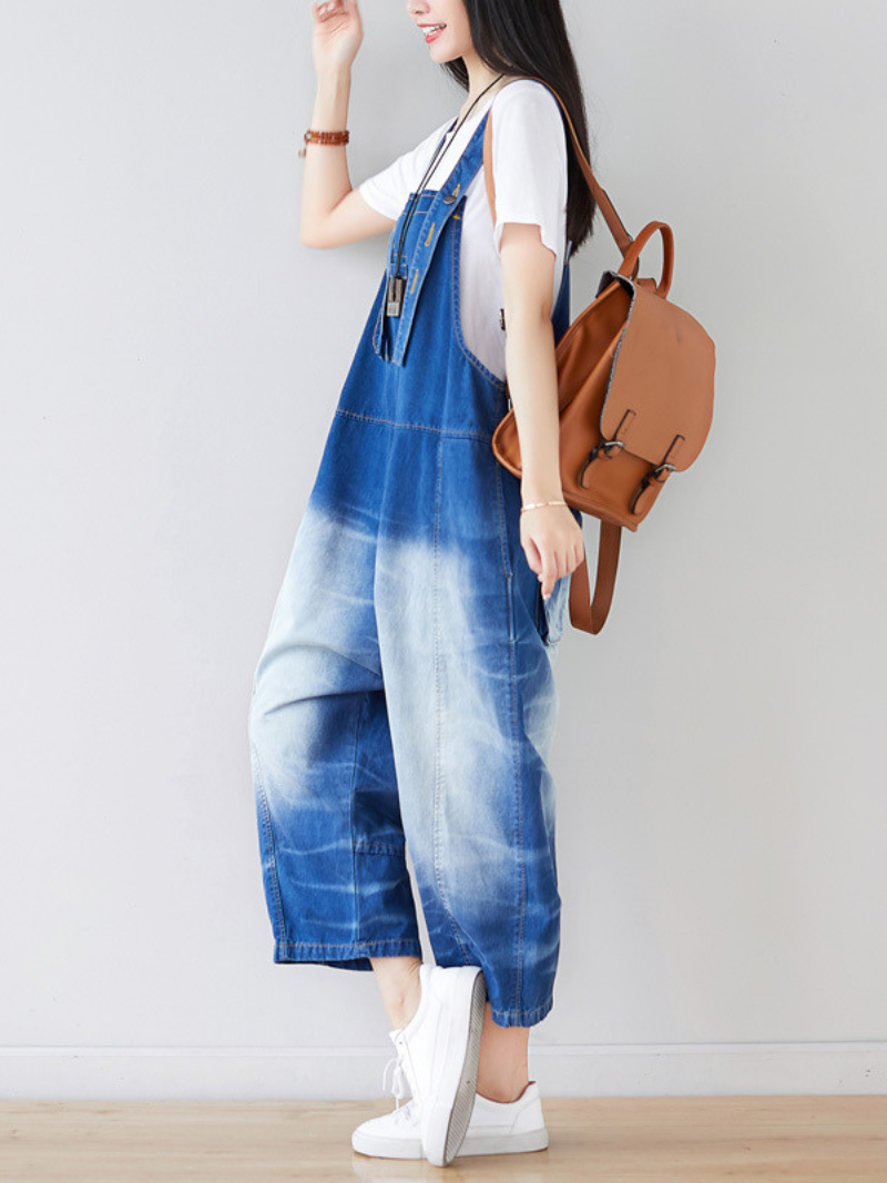 Just My Size Denim Cropped Overall Dungarees