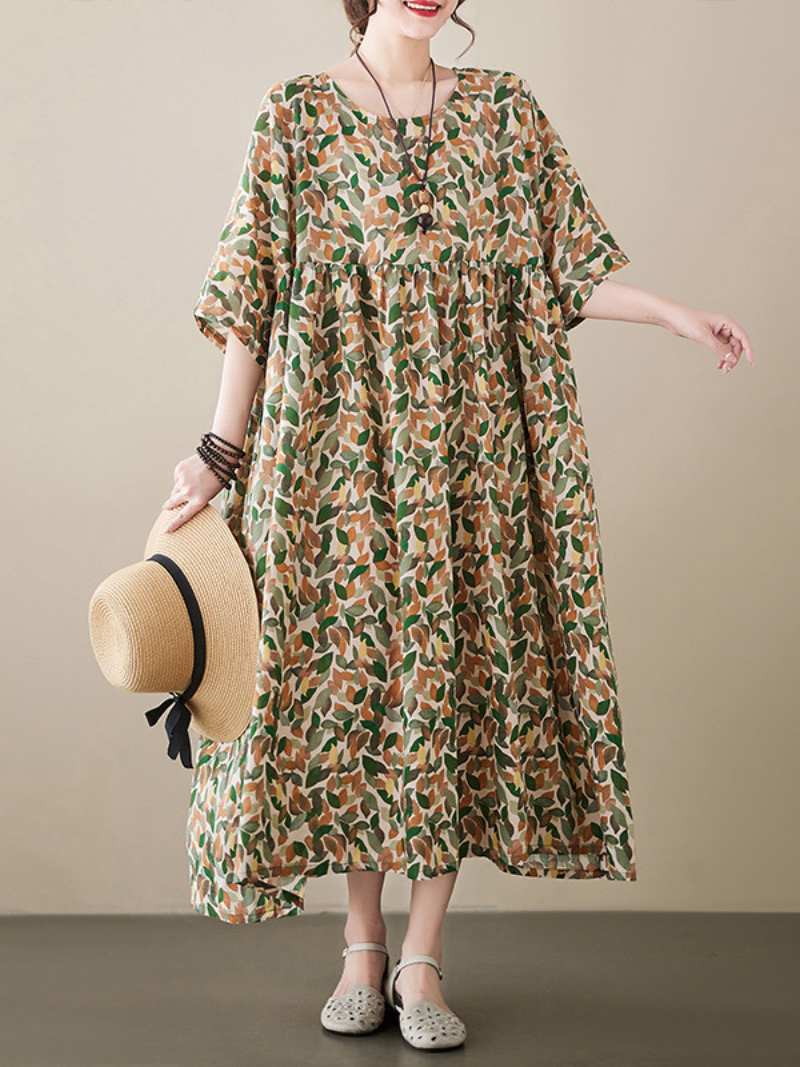 Ever-Pretty Round Neck Smock Dress