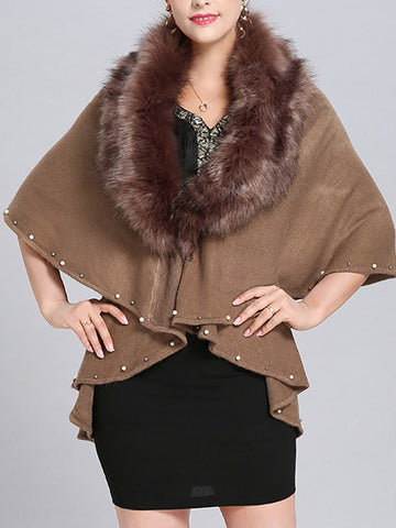 Malona Tail Neck Peplum Poncho Plus Size Cape Cardigan