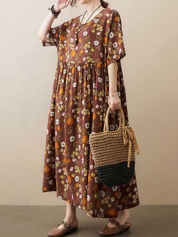 Get Some Comfort Floral Printed Smock Dress