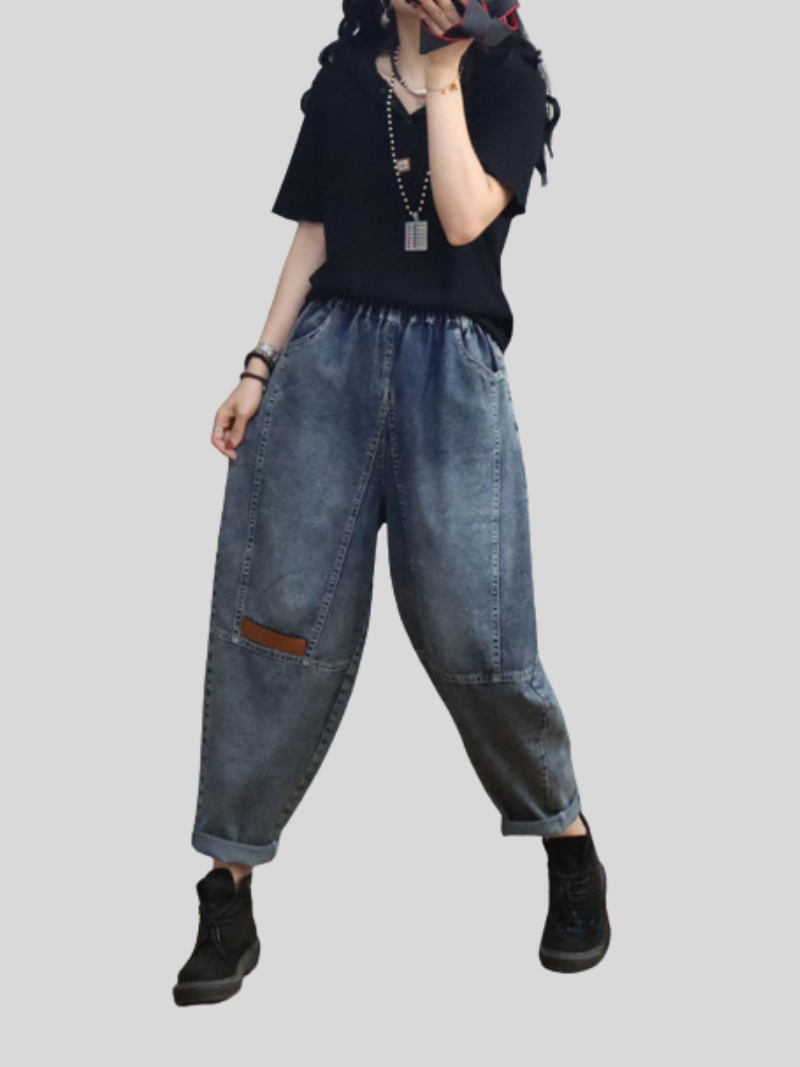 Loose Casual Denim Slim Harem Bottom Pants