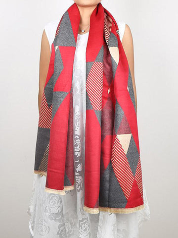 Diamond Cut Print Wool Scarf