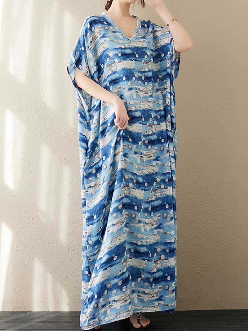 Desired Season Tie-Dye Kaftan Dress