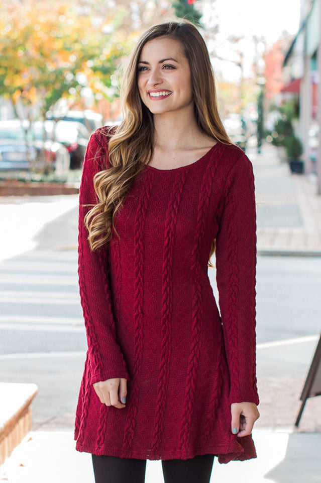 Plus Size Casual S-3XL Sweater Dress