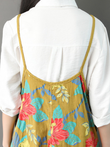 Everyday Wear Casual Flowers Bibs Overalls