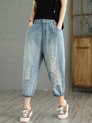 Just My Size Denim Natural Waist Bottom Pant