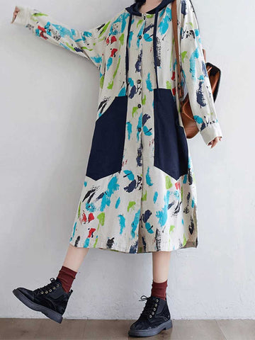 I believe in love Hooded Jacket Style Midi Dress