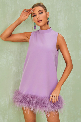 Nisha Feather Mini Dress