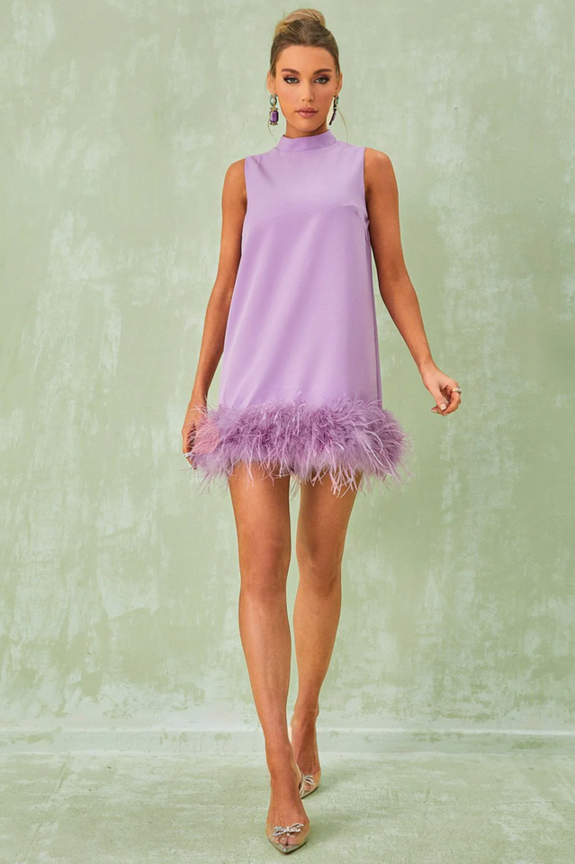 Nisha Feather Mini Dress