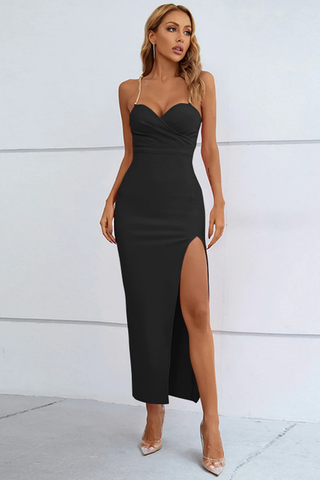 Deirdre Embellished Strap Bandage Dress