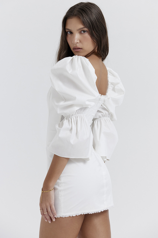 Matilda White Puff Sleeve Corset Dress