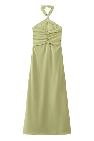 Halter Neck Maxi Swing Dress