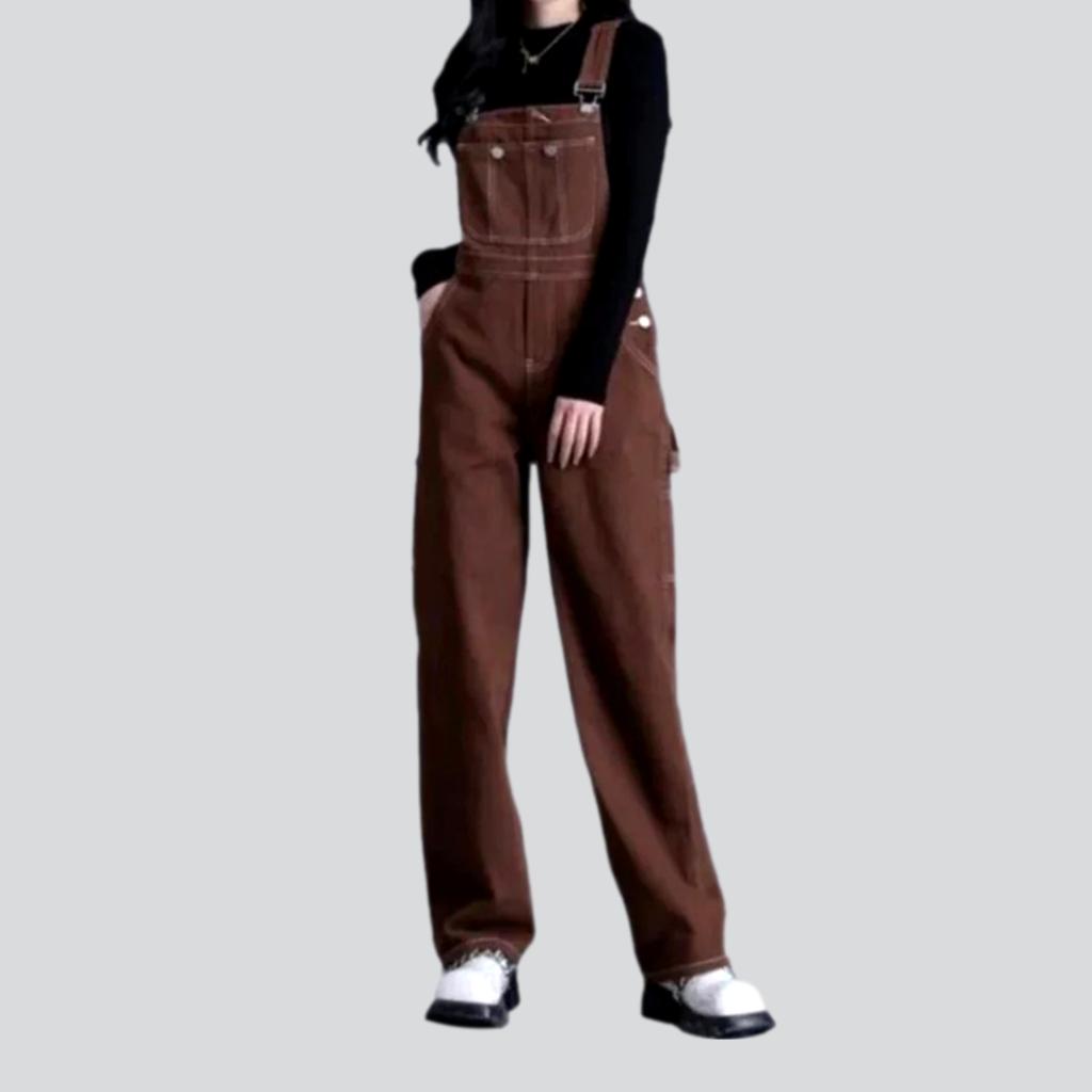 Y2k baggy denim jumpsuit for ladies