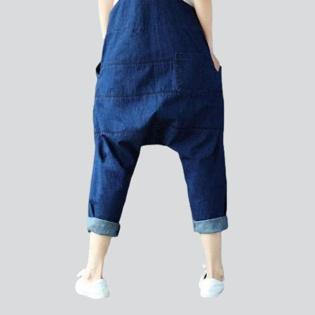 Women's denim jumpsuit with lines