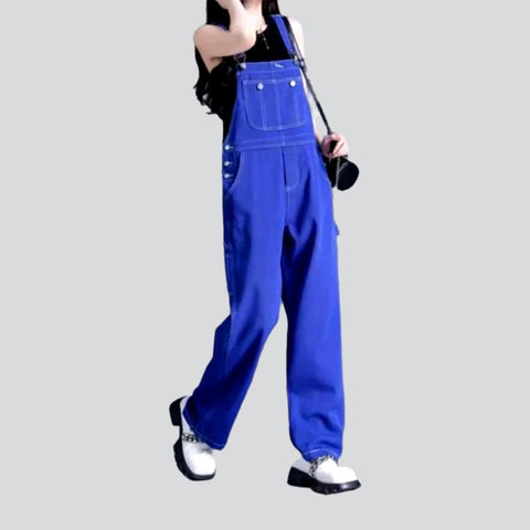 Y2k baggy denim jumpsuit for ladies