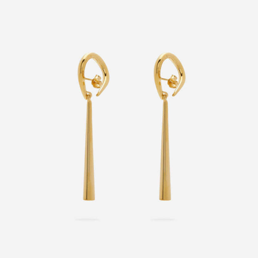 Elegant Gold-Plated Alpha Style Pendant Earrings - Gold