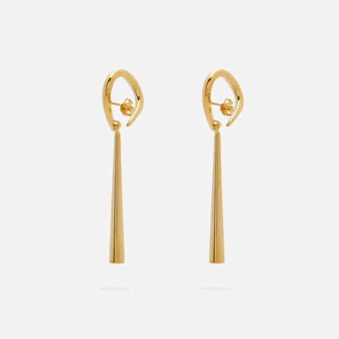 Elegant Gold-Plated Alpha Style Pendant Earrings - Gold