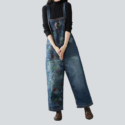 Wide leg baggy women's overall