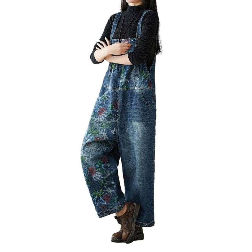 Wide leg baggy women's overall