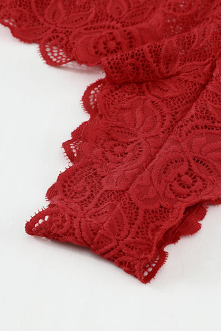 Romantic Love Red Lace Bralette Lingerie Set