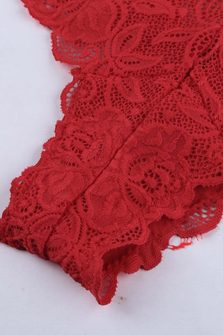 Romantic Love Red Lace Bralette Lingerie Set